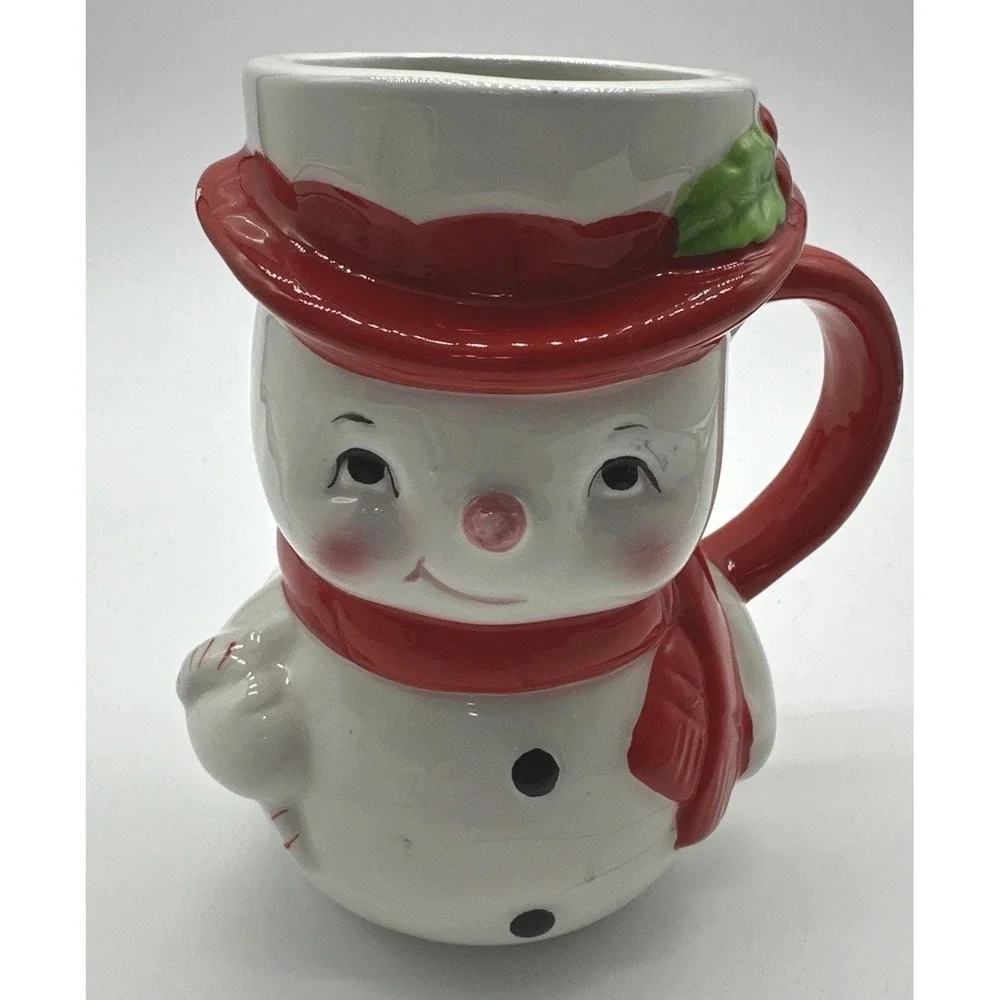 POTTERY BARN Snowman Winter Figural Christmas 3D Vintage Style 5